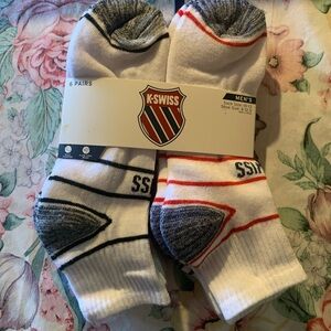 🎀HOST PICK🎀 K-Swiss Men's White and Gray Athletic Socks - 6 Pairs Shoe Size 6-12